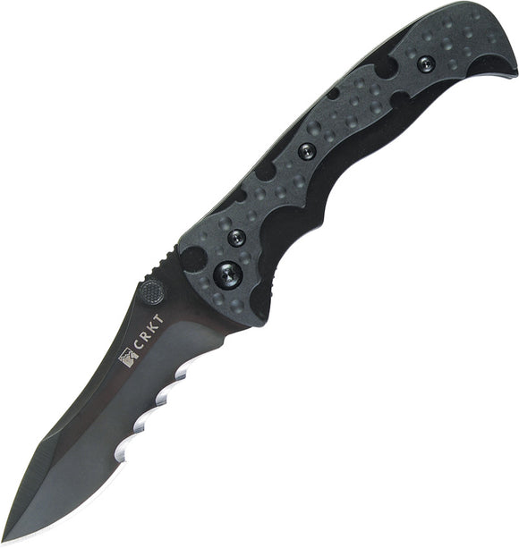 CRKT Mini My Tighe A/O Black TiNi Coated Veff Serrated Folding Blade Knife 1093K