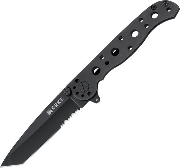 CRKT M16 Tanto Framelock Folding Serrated Blade Black Oxide Handle Knife 10KS  -On Sale