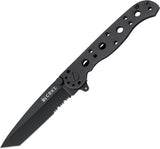 CRKT M16 Tanto Framelock Folding Serrated Blade Black Oxide Handle Knife 10KS  -On Sale