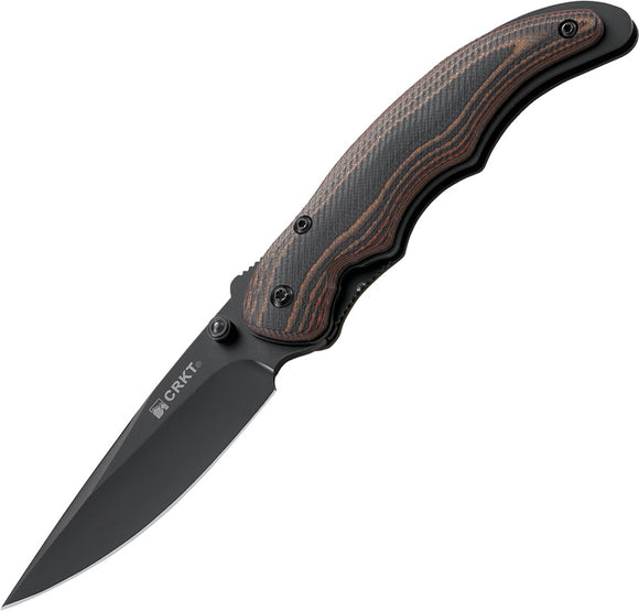 CRKT Endorser Linerlock A/O Drop Pt Black Folding Blade G10 Handle Knife 1105K