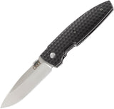 CRKT AUX Linerlock Satin Finish Folding Spear Pt Blade Black Handle Knife 1220