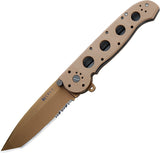 CRKT M16 Big Dog Desert Tan Handle Folding Part Serrated Tanto Blade Knife 14D