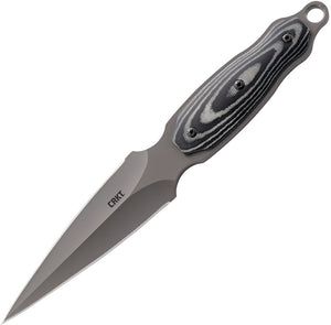 CRKT Shrill Tactical Boot Knife Stainless Double Edge Spear Point Micarta 2075