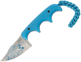 CRKT Minimalist Bowie Cthulhu Blue Neck Knife 2387o