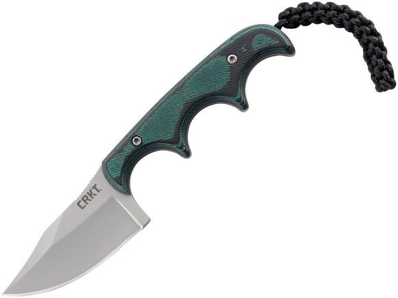 CRKT Folts Minimalist Fixed Blade Bowie Green Black Resin Knife 2387