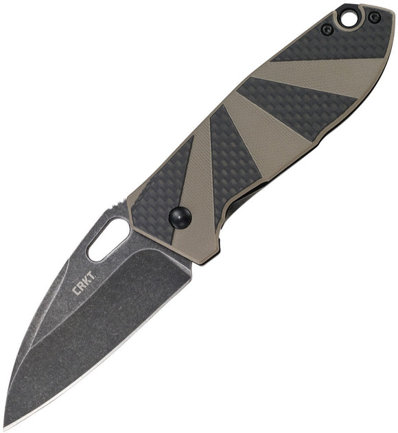 CRKT Heron Frame Lock Folding Knife Black Tan CF/G-10 (3