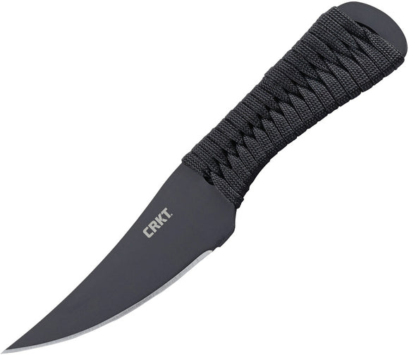 CRKT Scrub Fixed Blade Knife Black Cord Handle SK5 Black Plain Edge 2712