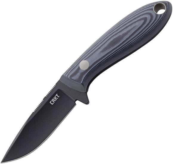 CRKT Mossback Hunter Fixed Carbon Steel Blade Black & Gray G10 Handle Knife 2831