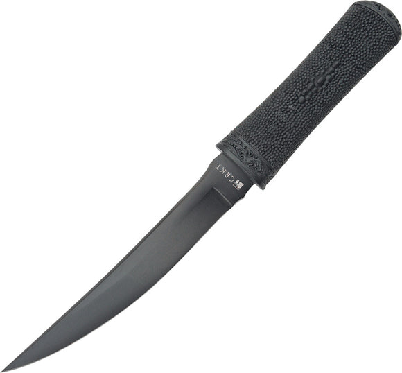 CRKT Hissatsu Fixed TiNi Coated Blade Black Kraton Handle Knife with Sheath 2907K