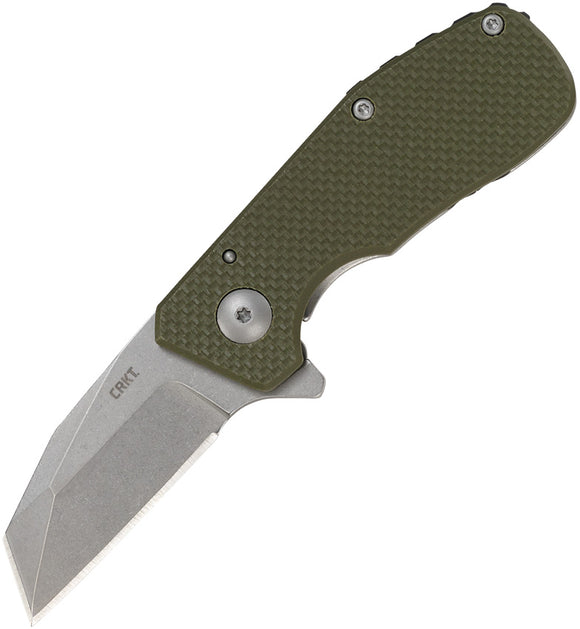 CRKT Razelcliffe Compact Green G10 Framelock stonewashed Folding Knife 4021ods