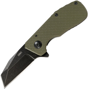 CRKT Razelcliffe Compact Green G10 Framelock Folding Black Knife 4021od