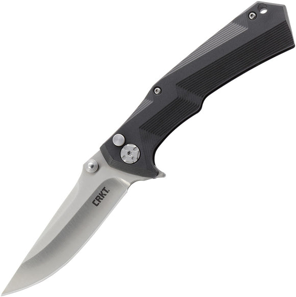 CRKT Tighe Tac Two Folding Clip Blade Button Lock Black Nylon Handle Knife 5230