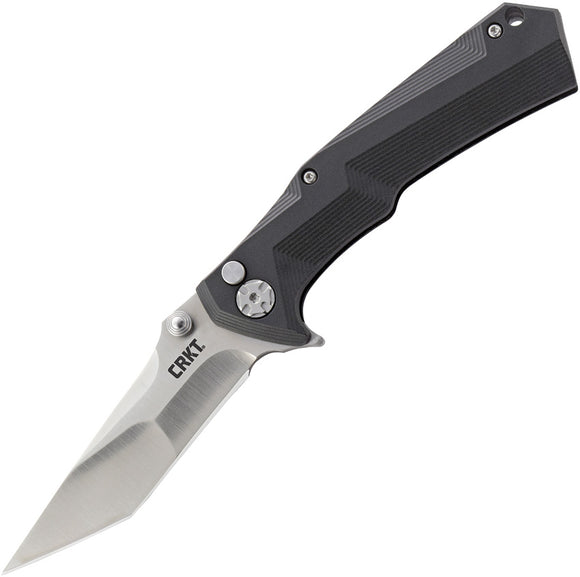 CRKT Tighe Tac Two Button Lock Folding Tanto Blade Black GRN Handle Knife 5235