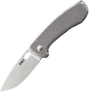 CRKT Amicus Framelock Folding Drop Pt Blade Stonewash Finish Handle Knife 5445