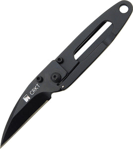 CRKT PECK Framelock Folding Wharncliffe Blade Black Stainless Handle Knife 5520K