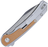 CRKT Padawan Framelock Brown Micarta & Stainless Folding 14C28N Pocket Knife 6070