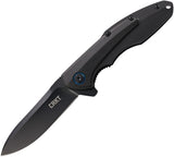 CRKT Caligo Linerlock Stainless Folding Drop Point Blade Black Handle Knife 6215