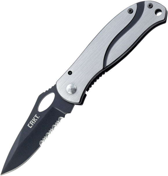 CRKT Pazoda Framelock Folding Serrated Clip Pt Blade Black Handle Knife 6490K