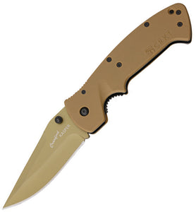 CRKT Crawford Kasper Desert Brown Plain Edge Folding Knife 6773dz