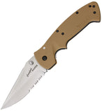 CRKT Crawford Kasper Folding Knife 50/50 Serrated Drop Point Desert Tan -  6783D