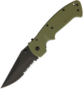 CRKT Crawford Kasper 5.375" Folding Knife w/OD Green Handles - 6783kod