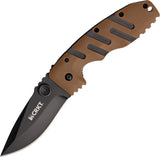 CRKT Ryan Model 7 Folding Knife Tan Black Straight Edge w/LAWKS - 6803DZ