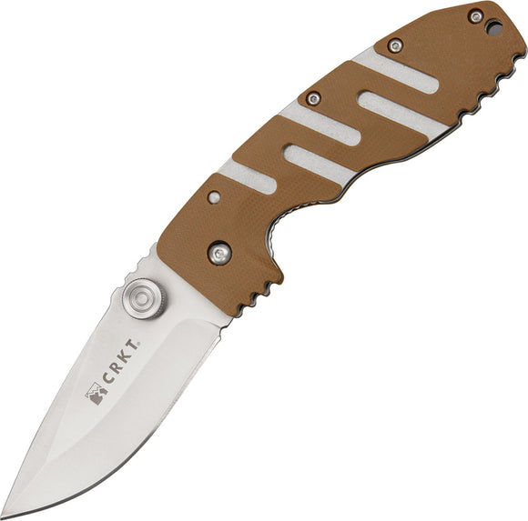 CRKT Ryan Model 7 Folding Knife Straight Edge Tan Satin w/LAWKS 6803D