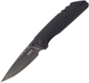 CRKT Fast Lane Linerlock A/O Outburst Drop Pt Blackwash Folding Knife 7045