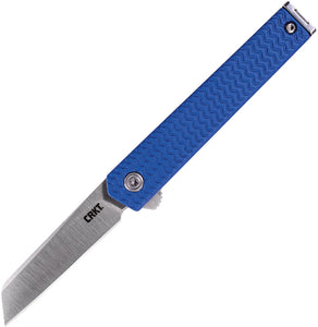 CRKT CEO Microflipper Linerlock Blue Aluminum Folding 12C27 Pocket Knife 7083