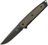 CRKT Cinco Framelock Desert Tan G10 Inlay Folding Knife 7091