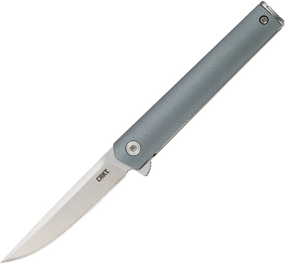 CRKT CEO Compact Linerlock Blue Folding Pocket Knife GRN Stainless Blade 7095