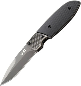 CRKT Small Fulcrum 2 Folding Titanium Coated Blade Black GRN Handle Knife 7430