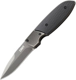 CRKT Small Fulcrum 2 Folding Titanium Coated Blade Black GRN Handle Knife 7430