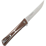 CRKT Crossbones Linerlock Bronze AUS-8 Folding Knife 7530b
