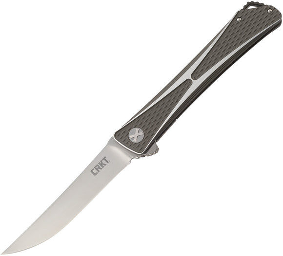 CRKT Jumbones Linerlock AUS-8 Gray Aluminum IKBS Folding Pocket Knife 7532