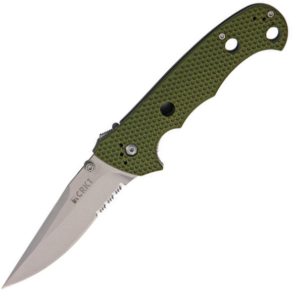CRKT Hammond Cruiser Folding Knife Green Satin Combo Edge 7914DG