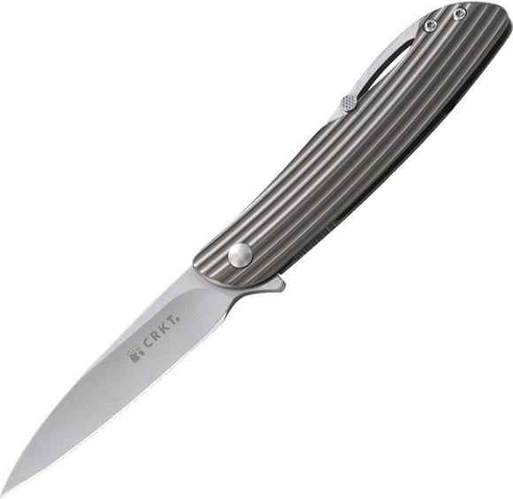 CRKT Swindle Framelock Folding Wharncliffe Blade Stainless Handle Knife 241XXP