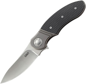 CRKT Hootenanny Linerlock Folding Drop Pt Blade IKBS Ball Bearing GRN Handle Knife K300KXP