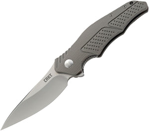 CRKT Outrage Linerlock Flipper Gray Folding Knife Ken Onion 320GXP