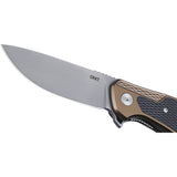 CRKT Jake Linerlock Brown Aluminum/G10 Folding 12C27 Steel Pocket Knife K360GXP