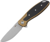 CRKT Jake Linerlock Brown Aluminum/G10 Folding 12C27 Steel Pocket Knife K360GXP