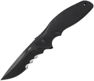 CRKT Shenanigan Linerlock A/O Black GRN Folding 1.4116 Serrated Knife 800KKP