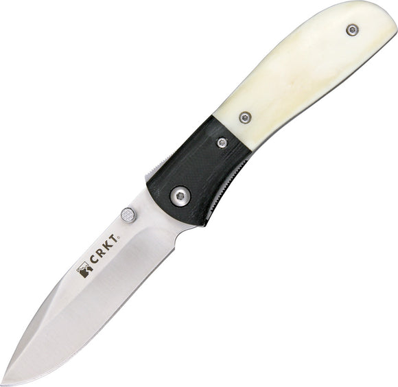 CRKT Carson M4 White Bone Scales Drop Pt Stainless Folding Pocket Knife M402