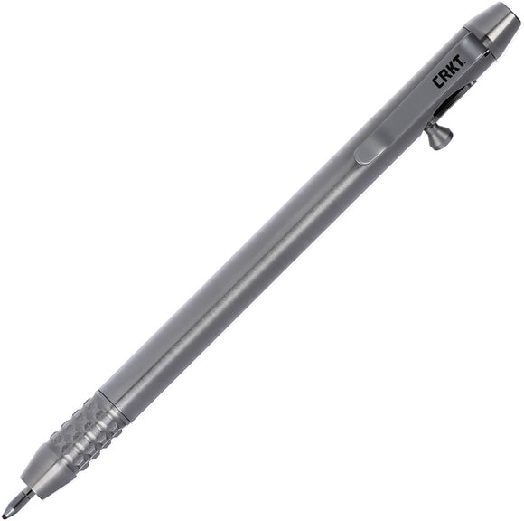 CRKT BoltLiner EDC Gray Stainless Steel Bolt Action Writing Pen w/ Pocket Knife TPENBOND3