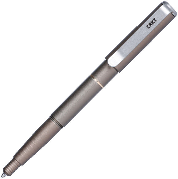 CRKT Collet EDC Gray Aluminum Writing Pen w/ Pocket Clip TPENWU