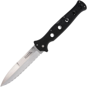 Cold Steel Counter Point XL Lockback Black Folding AUS-10A Serrated Knife 10AAS