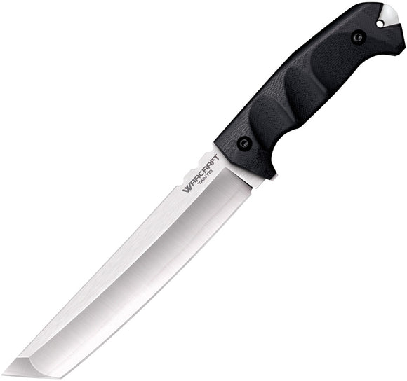 Cold Steel Large Warcraft Fixed Blade Knife Black G10 Tanto w/ Belt Sheath 13UL
