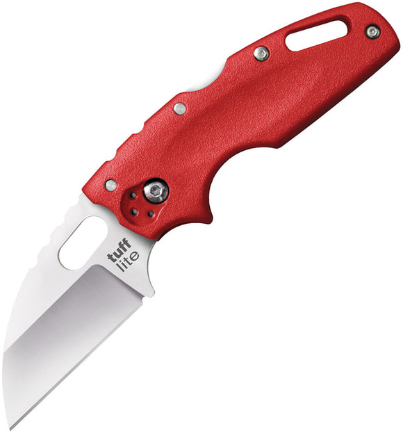 Cold Steel Tuff Lite Plain Red Handle AUS-8 Stainless Folding Blade Knife 20LTR