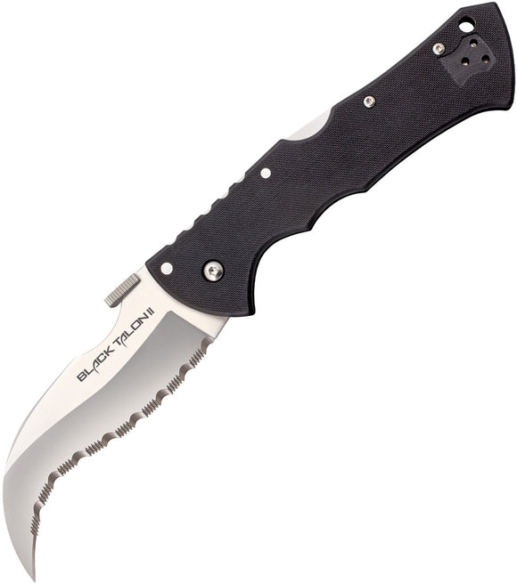 Cold Steel Black Talon II Lockback Black G10 Handle S35VN Serrated Knife 22BS