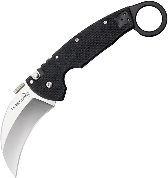 Cold Steel Tiger Claw Lockback Knife Black G10 Handle Satinless Blade 22KF